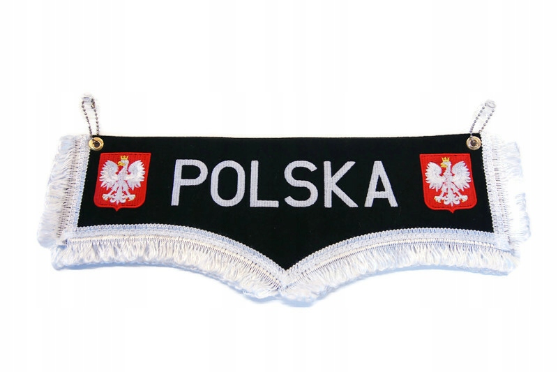 Zawieszka HAFTOWANA Polska czarna TIR BUS