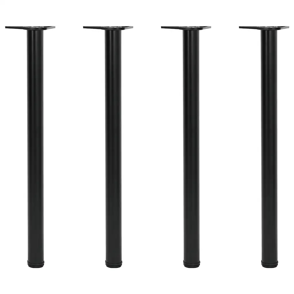 Sada 4 nastavitelných nohou pro nábytek, železo, černá, 60 x 870-880 mm