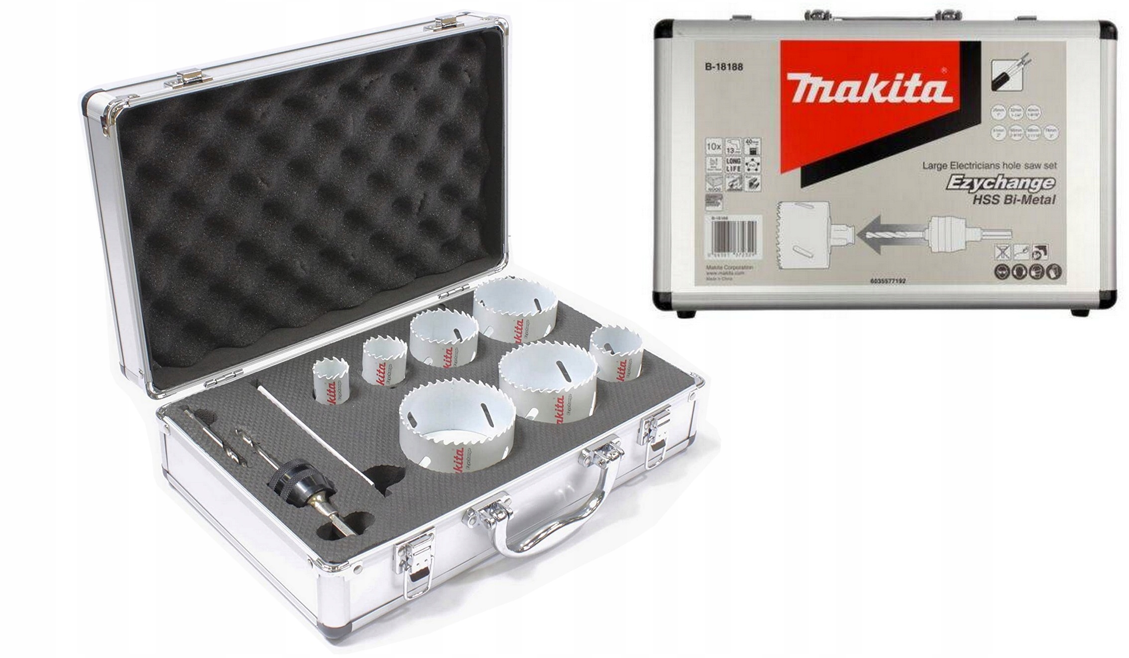 Makita B-18188 Zestaw Otwornic Metal Drewno 7 Sztuk W Walizce