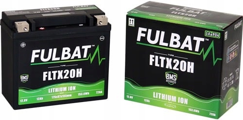 lítiová batéria LiFePO4 YTX20H-BS Fulbat 12V, 12Ah, 720A, hmotnosť 1,12 kg