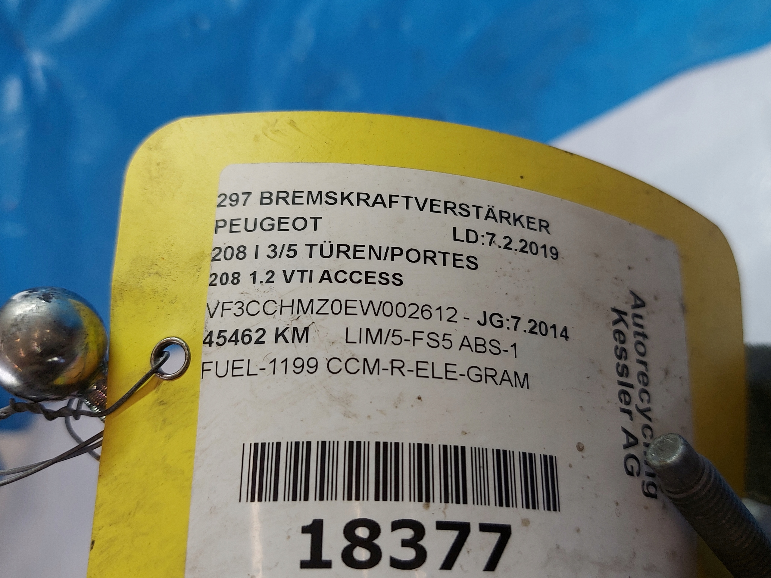 servo Pompa PEUGEOT 208 9805058180 1.2 VTI