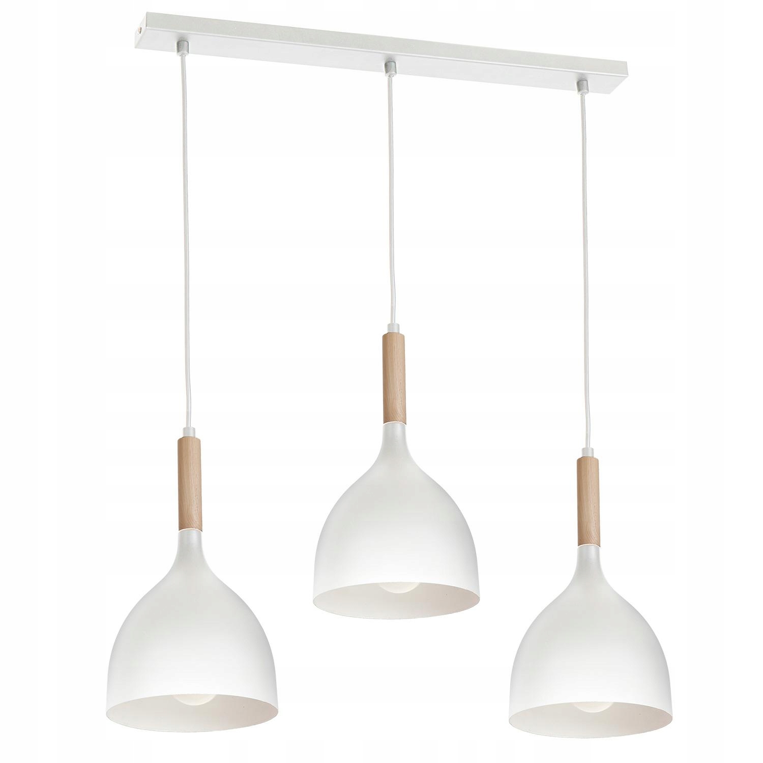 Závesná lampa E27 moderné drevo nad stôl biela