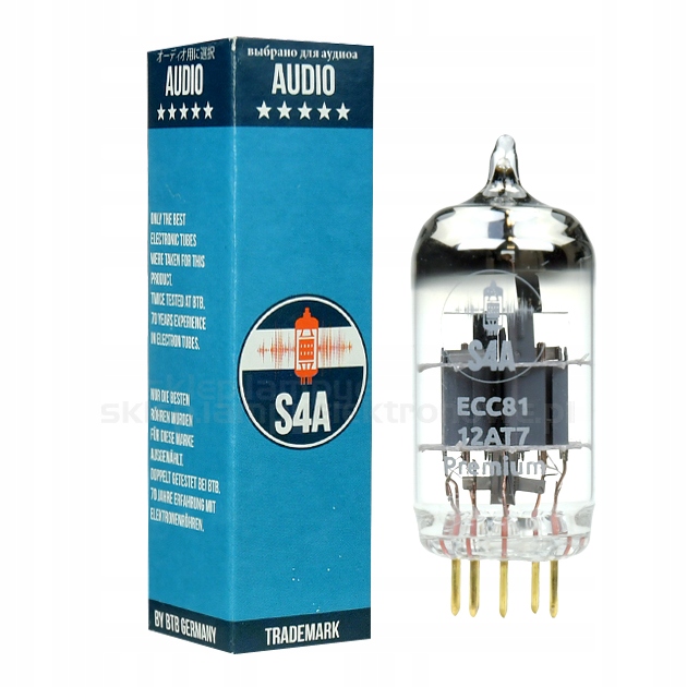 ECC81 12AT7, E81CC, ECC801, 6060, 6679, 6201 Premium Audio S4A Gold