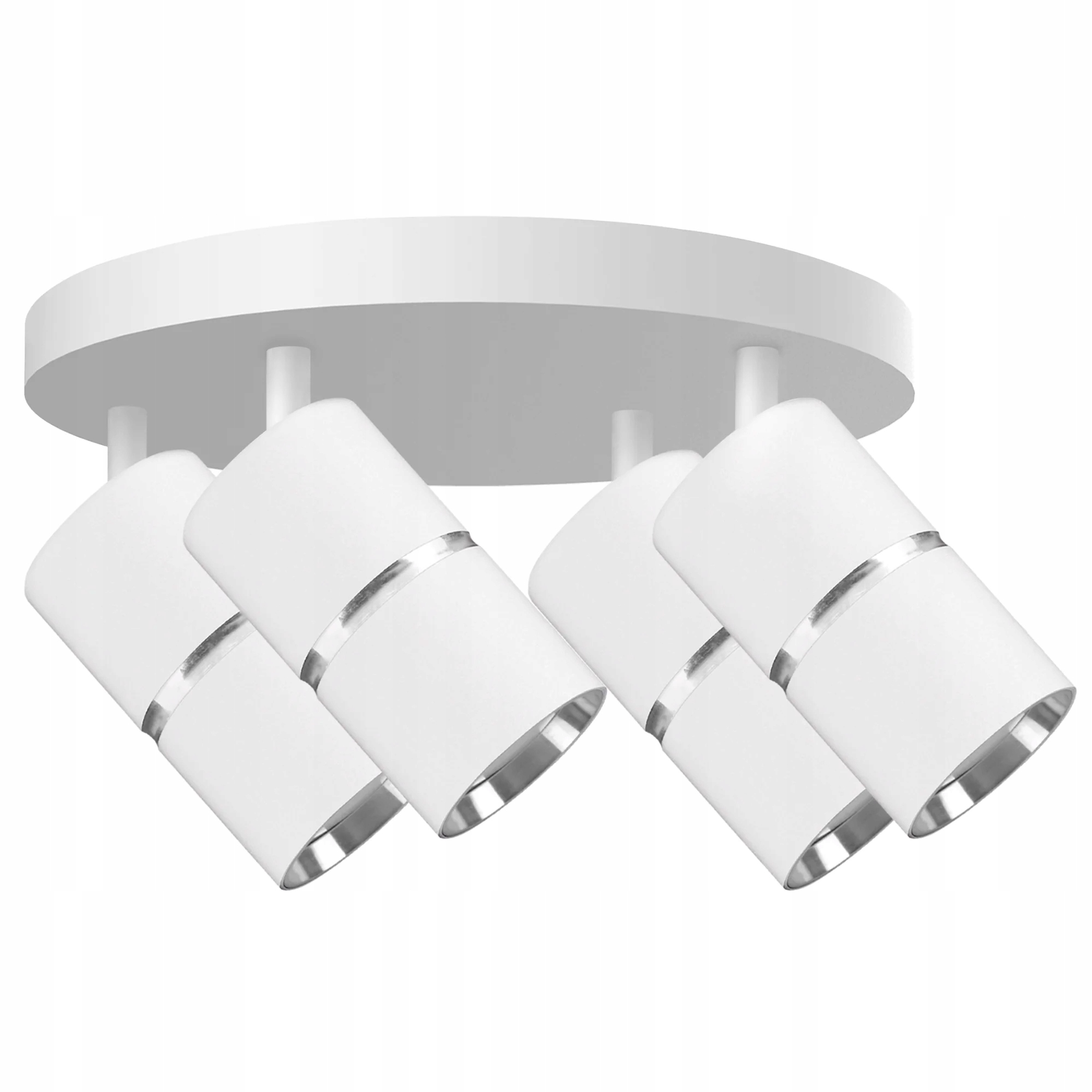 Stropní svítidlo kulatá 4 reflektory nastavitelná bílá do ložnice Polux