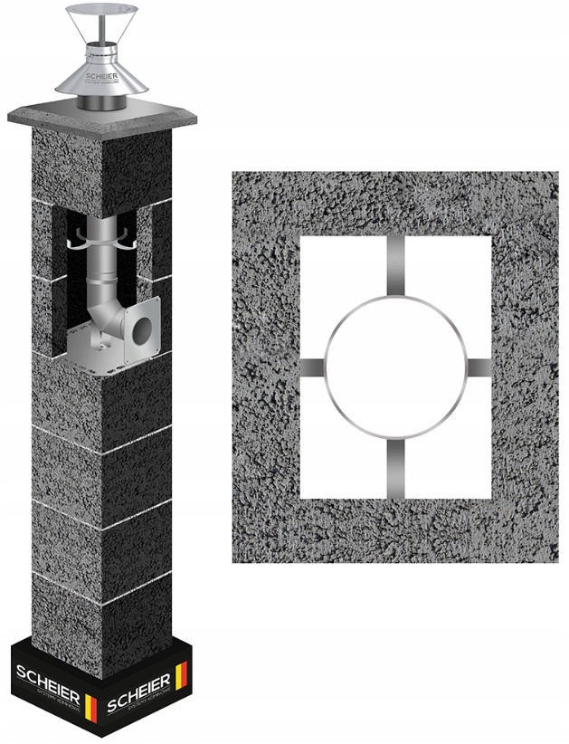 Systémový komínový systém Inox 80 15 m plyn W1 turbo vložka ocel 20x24