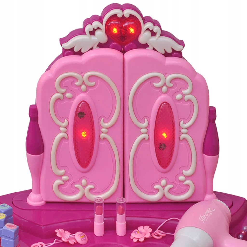 TOALETKA DZIECIĘCA Z 3 LUSTRAMI ORAZ ŚWIATŁEM I DŹ Wysokość mebla 71.5 cm