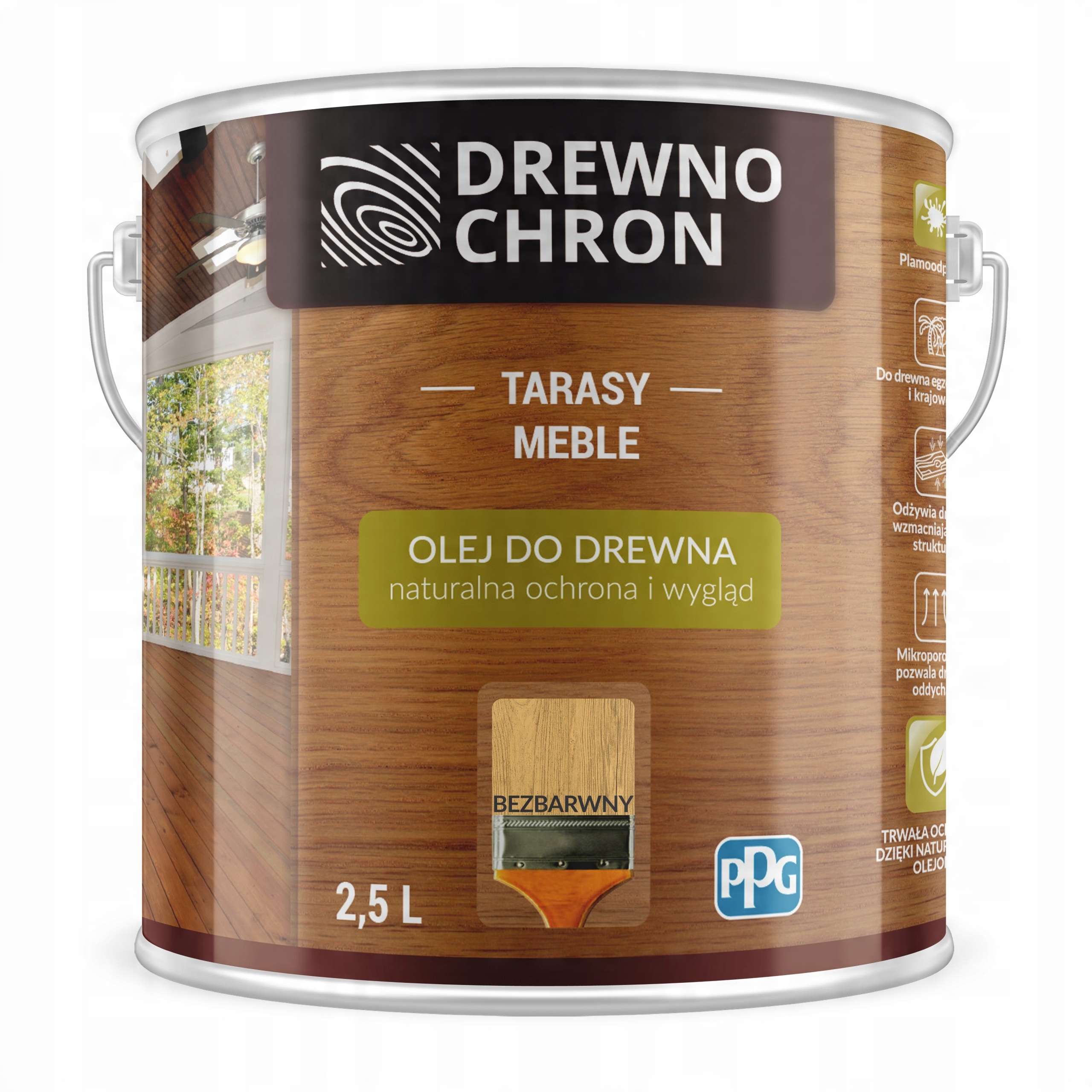 

DrewnoChron Olej do drewna tarasów 2,5L Bezbarwny