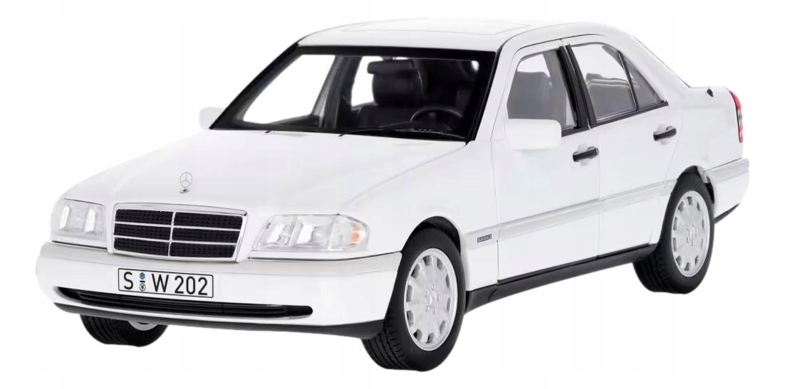 Mercedes Model auta 1:18 C200 W202 Sedan biely