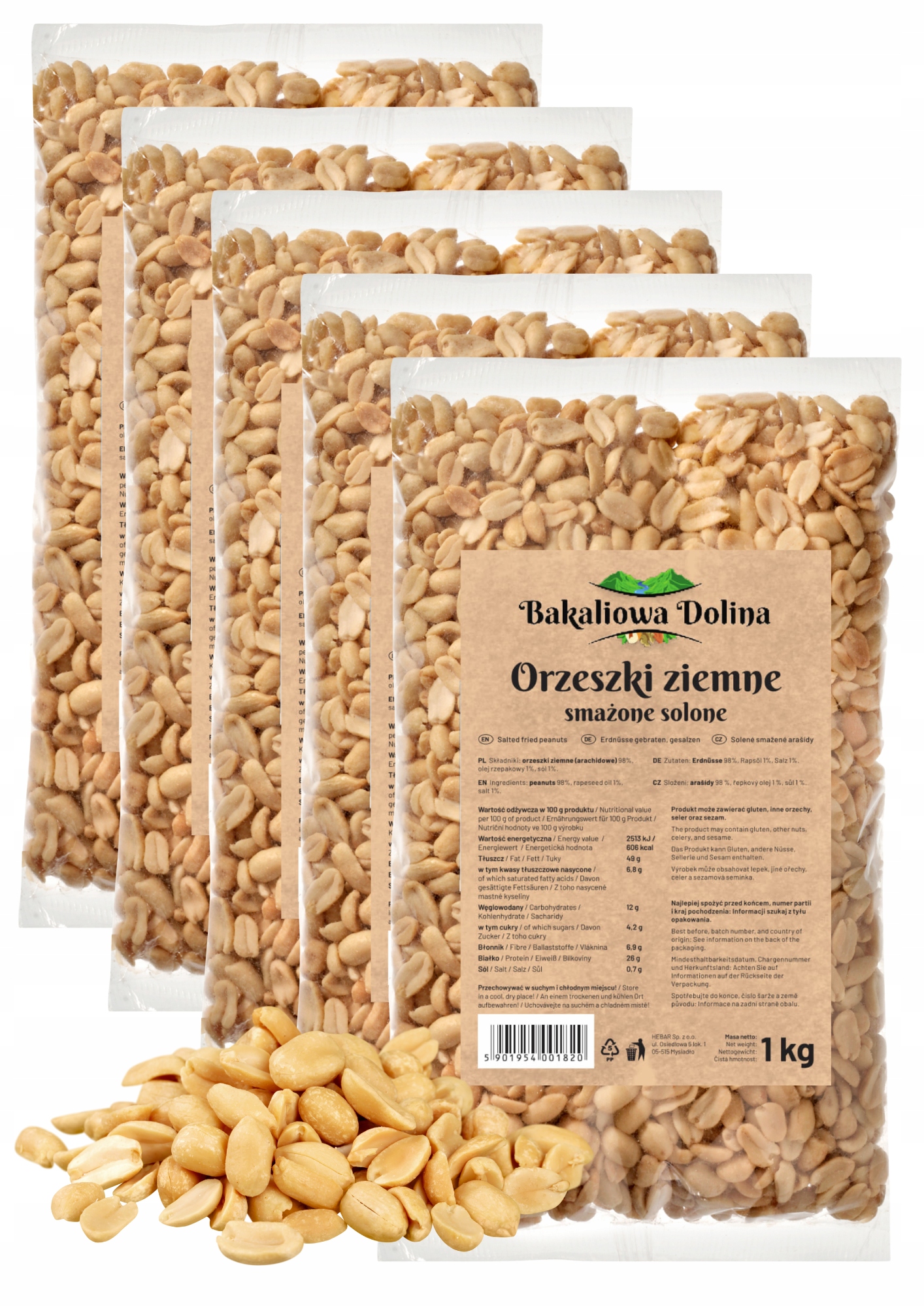 Levně Solené Arašídy 5 Kg 5000 G Smažená Arašídová Svačinka Se Solí Velká