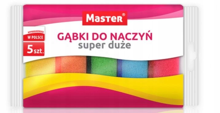 GĄBKI ZMYWAKI DO MYCA NACZYŃ DUŻE MASTER 5szt Kod producenta 2020