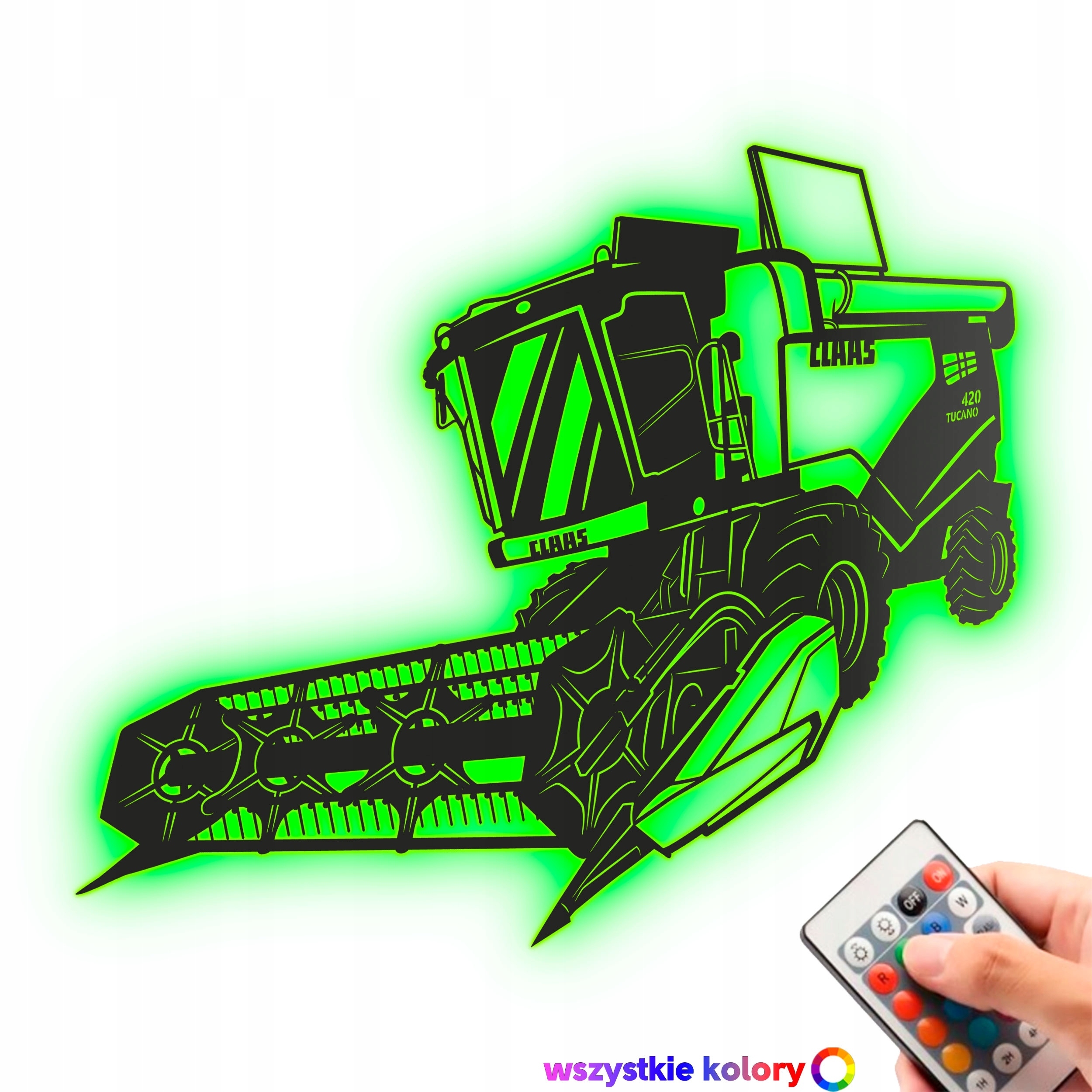 Obraz Dřevěný obilný kombajn Claas Tucano Dárek XL Noční Lampa Led