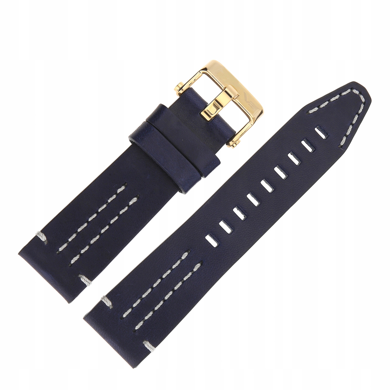 Pásek Ekranoplan 2 Kůže (D511) tmavě modrý s bílou p. žlutou kl.