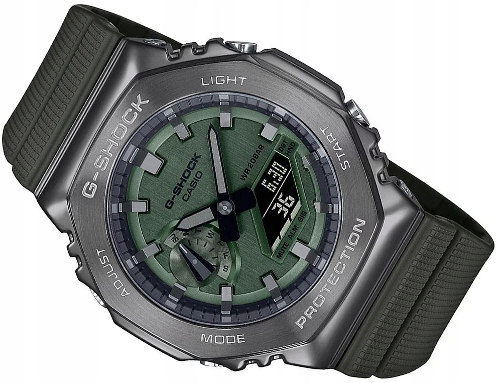 Nezničitelné Pánské Hodinky G-shock GM-2100B-3AER G-steel Carbon Green Box