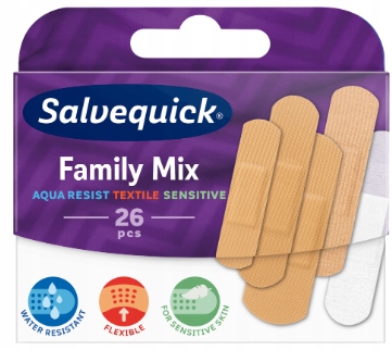 

Salvequick Family MIX Plastry z opatrunkiem 26plas
