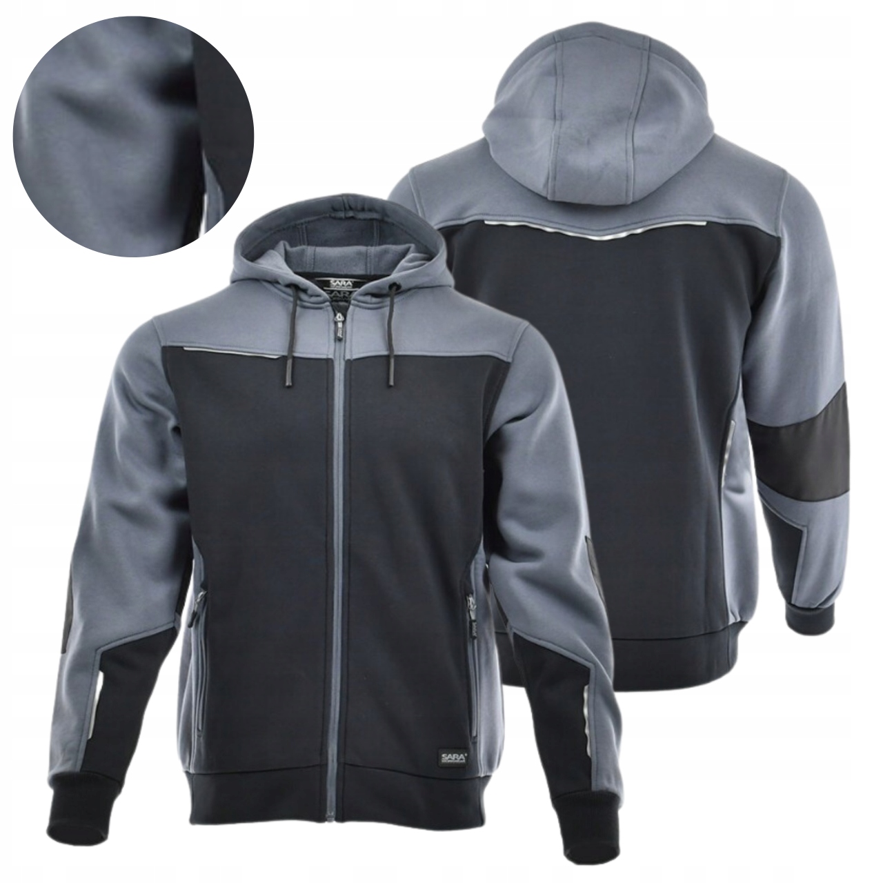 Bluza Robocza Kaptur Odblaskowa Ciepła Bawełniana Męska Bhp Szara XL