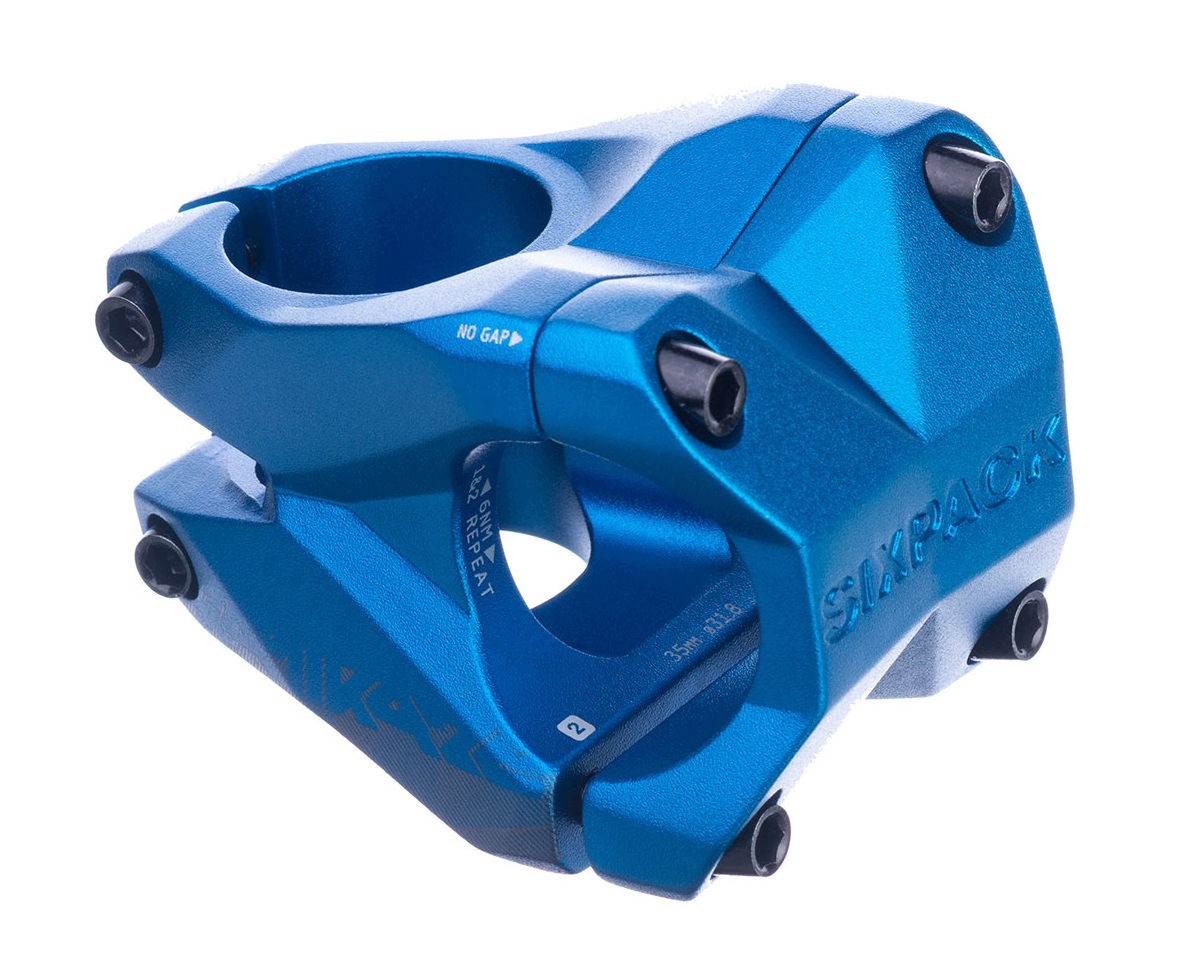 Mostek 31,8mm x 35mm Sixpack Kamikaze wspornik kierownicy niebieski blue