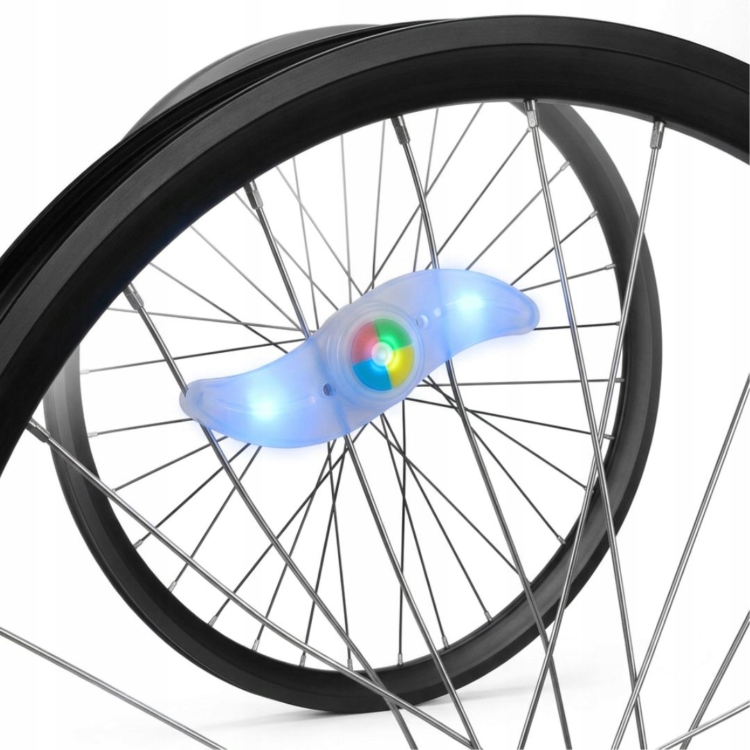 LAMPKA ROWEROWA LED NAKŁADKA NA KOŁO ROWEROWE ŚWIECĄCA W NOCY DO ROWERU 1X Kolor wielokolorowy