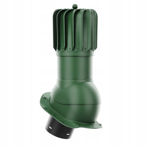 Rotačný krb Rotoline pre plechovú krytinu B fi 150 mm podlhovastý, zelený