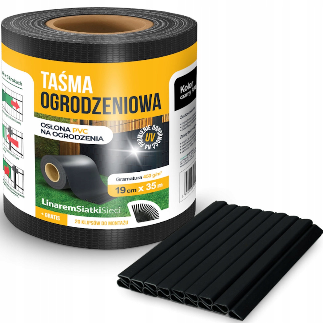 

Taśma Pvc Ogrodzeniowa 19cmx35m Czarna Mat +uv