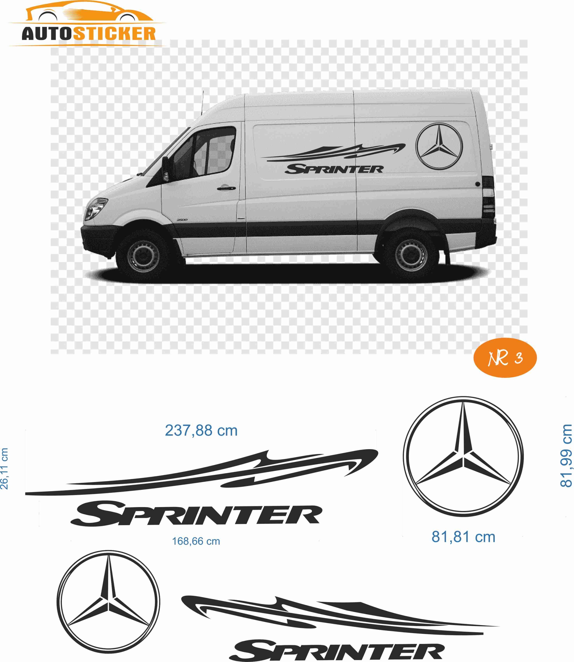 NAKLEJKA NAKLEJKI OKLEINA WLEP BUS MERCEDES SPRINTER MODEL 03