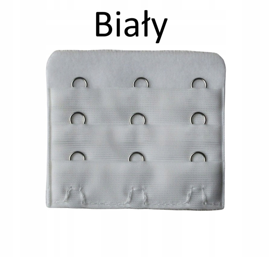 

Szeroka przedłużka do stanika 3x3 haftki Biały