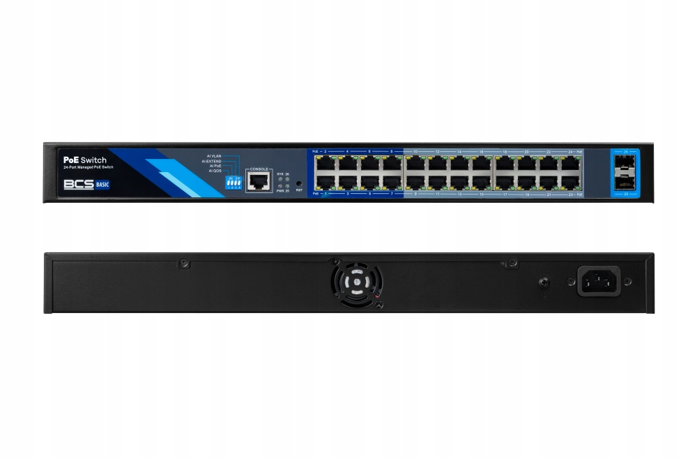 Switch PoE 24x PoE, 2x Sfp BCS-B-SP24G-2SFP-M Spravovateľný Bcs Basic
