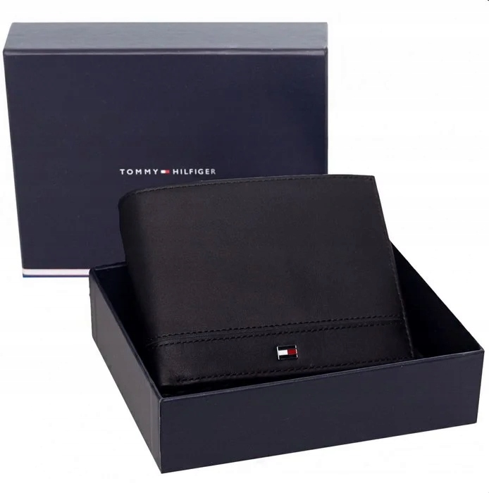 Tommy Hilfiger Pánská kožená peněženka Elegantní nová s krabičkou Černá