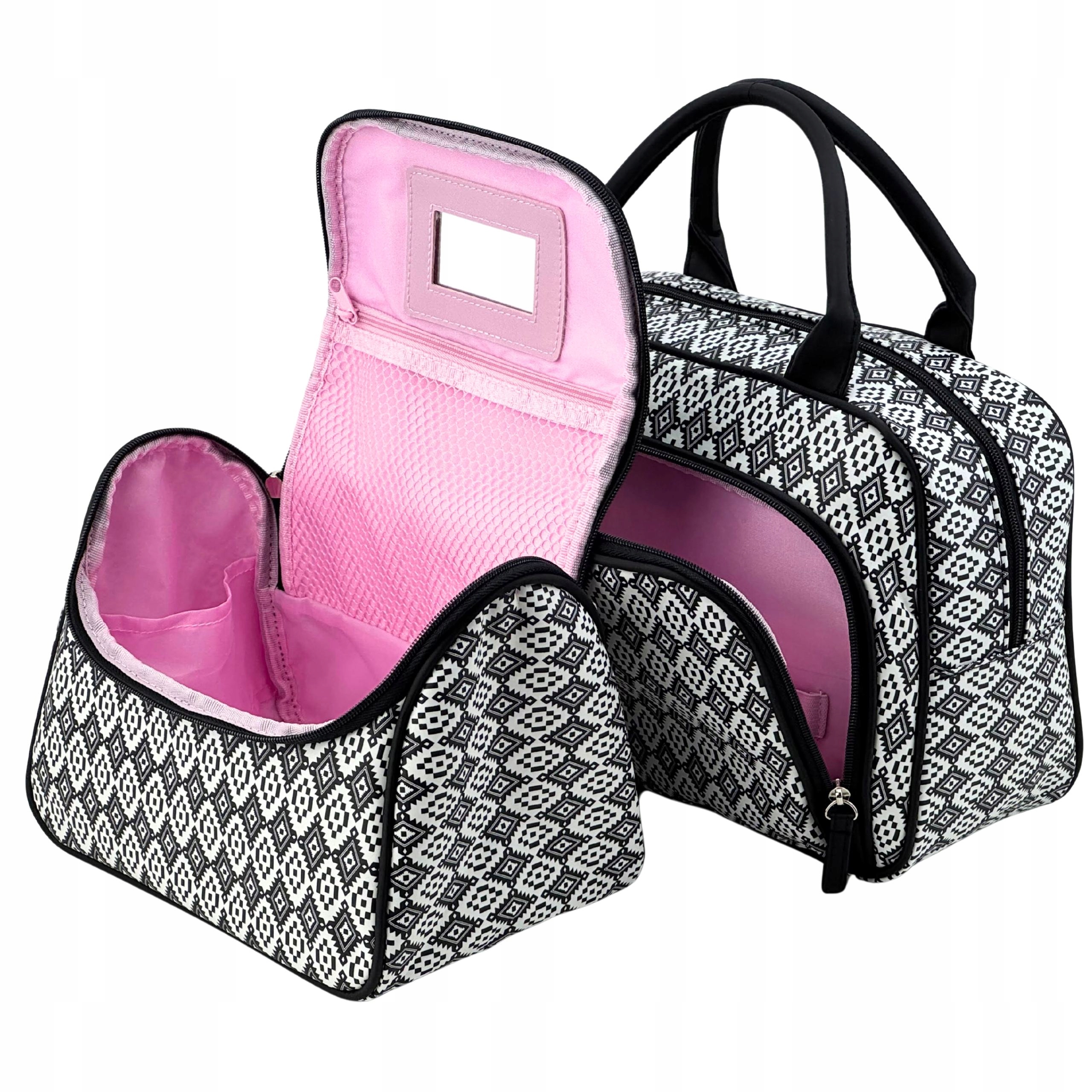 Kosmetyczka damska kuferek organizer na kosmetyki zestaw 2 sztuki Noble