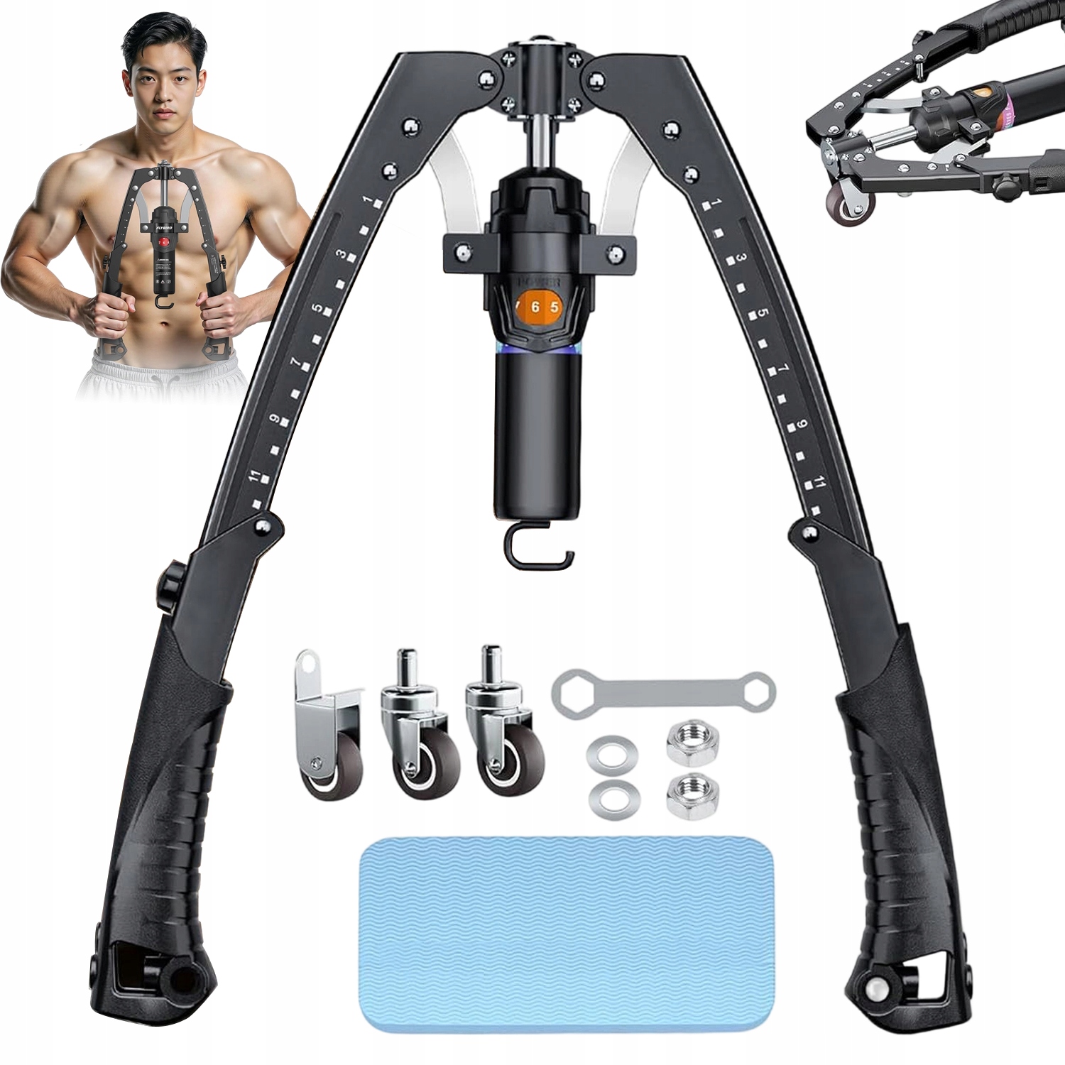 Rameno Trenéra S Nastavitelnou Silou 10 Až 200 Kg A Odnímatelnými Koly