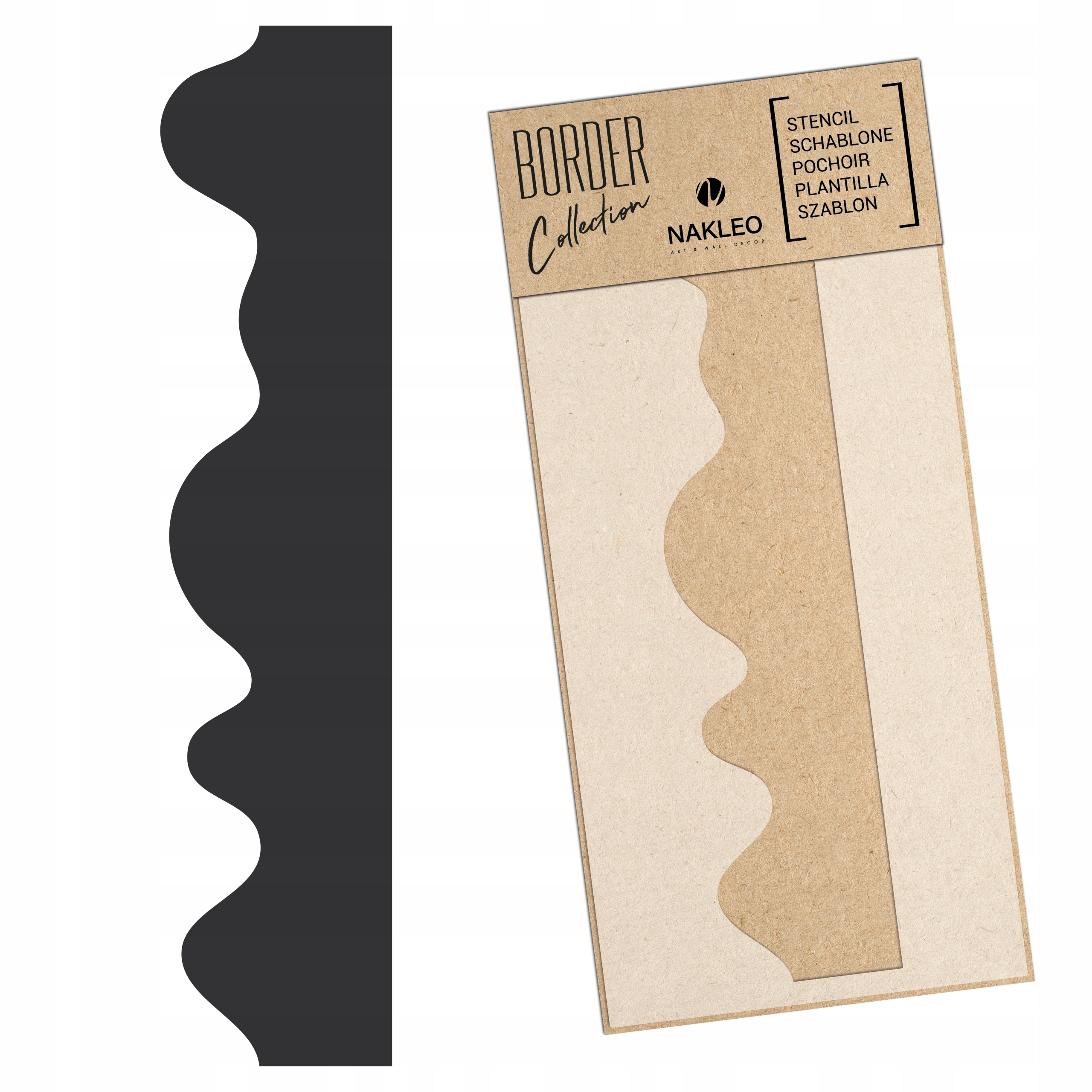 Malířská šablona Bordiura Opakovaně Použitelný 45x95 cm Fala Polewa Border