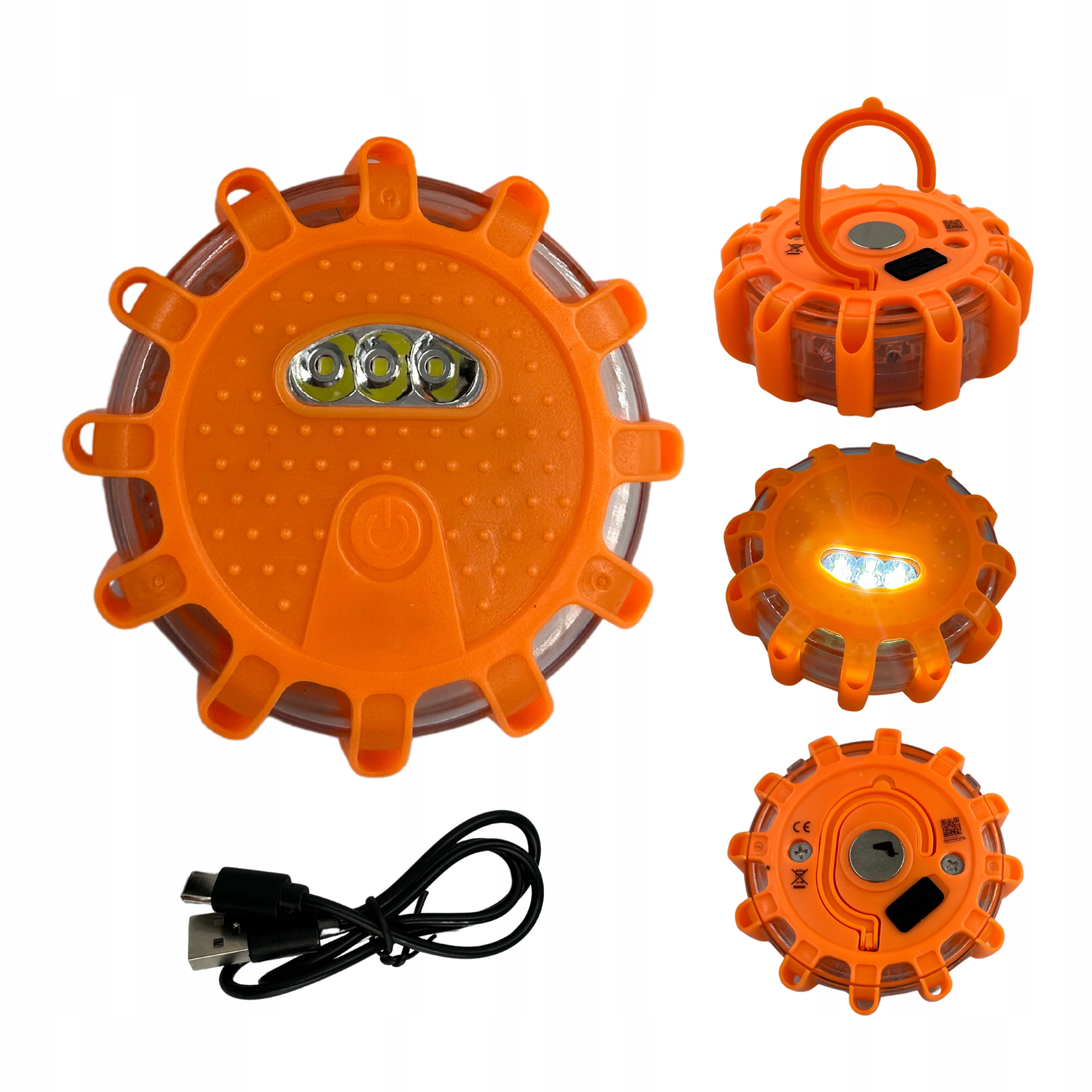 Led výstražná lampa 12 Led 3 Led 3 ks nabíjecí kabel C Adr