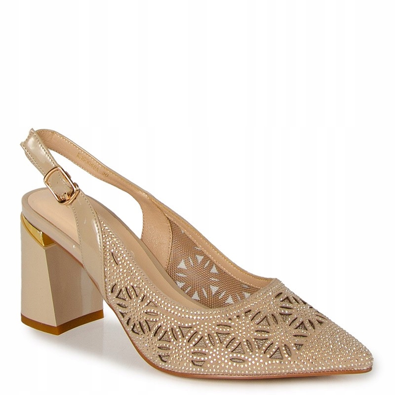 Epica K3K360048A Béžové Kožené Lodičky Se Zirkony 38