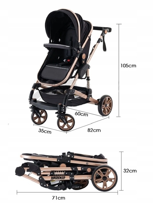 WÓZEK DZIECIĘCY 3W1 LUKSUSOWY WIELOFUNKCYJNY GONDOLA SPACERÓWKA FOTELIK Rodzaj kół Gumowe