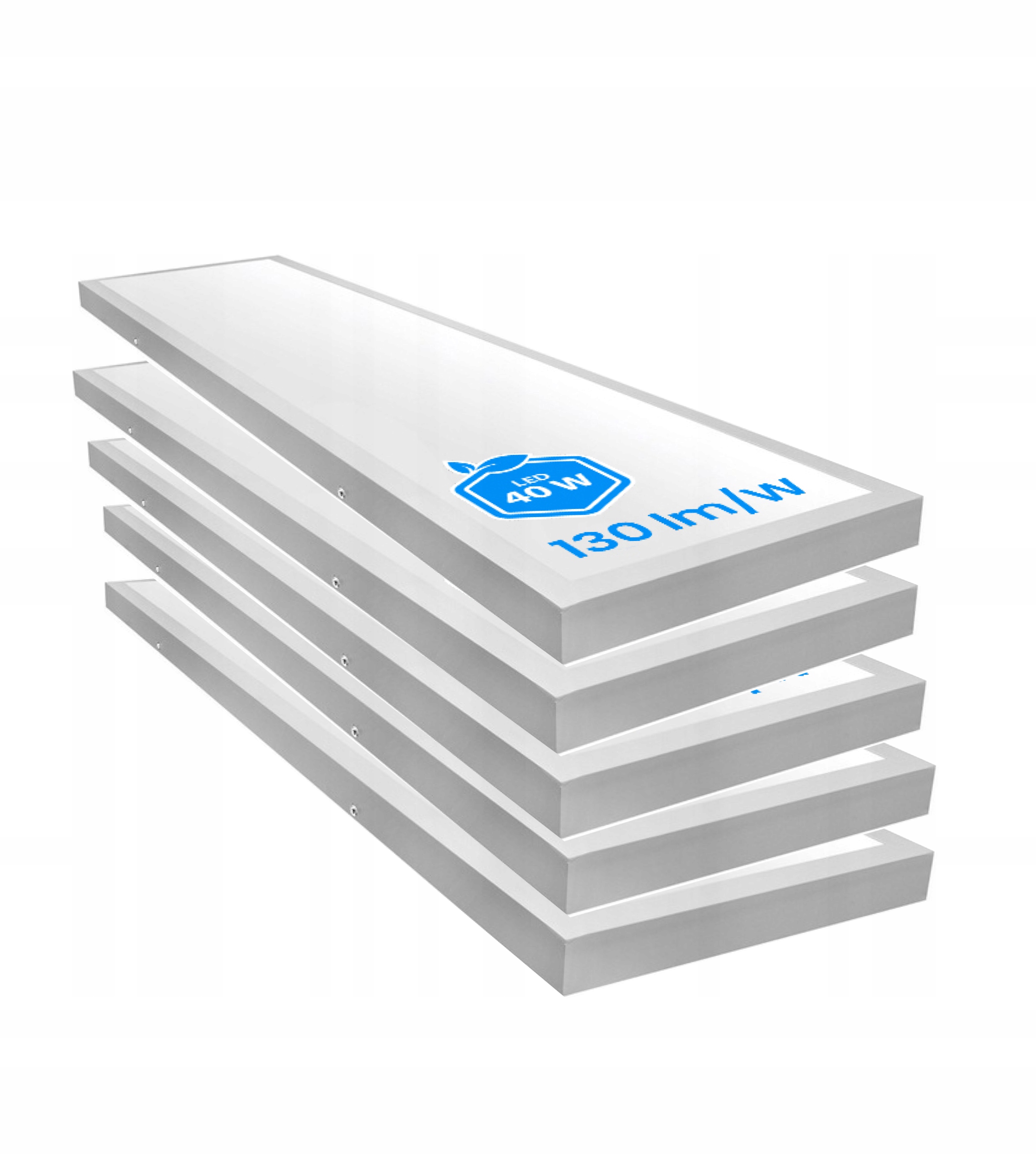 5x Led panel Stropné Svietidlo Syntron 40W 120x30cm 4000K nástenný biely 130 lm/W