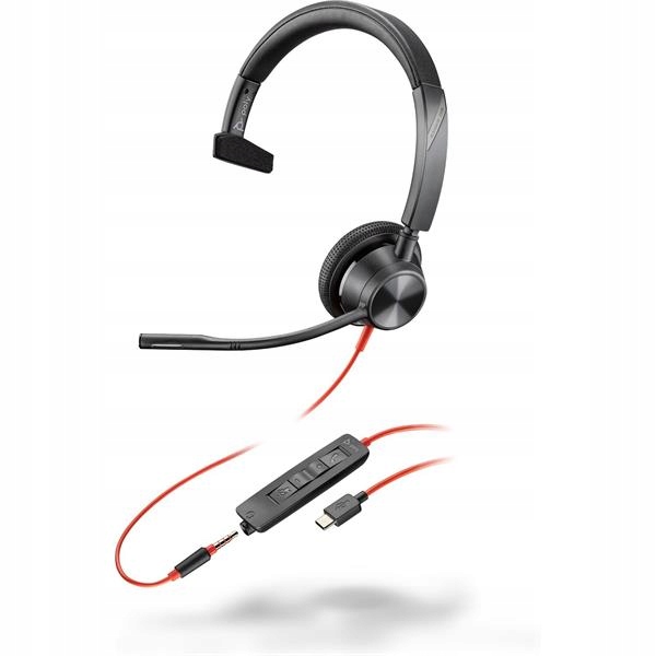 Monofónna náhlavná súprava Poly Blackwire 3315 Usb-c/a 3,5 mm jack…