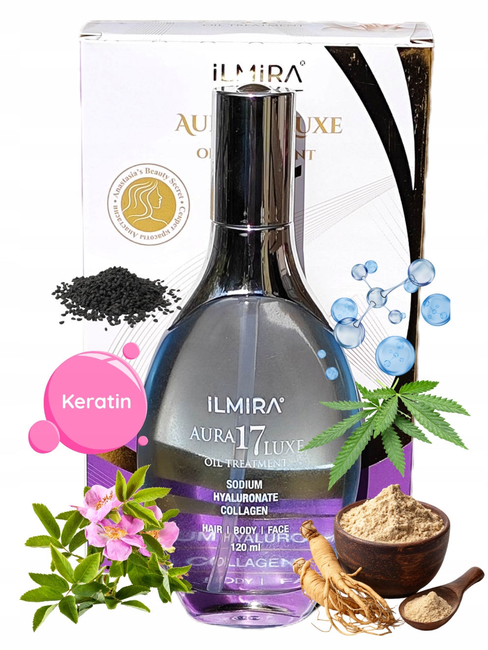 Turecki Olejek do Włosów Twarzy Ciała Aura 17 Luxe Oil Treatme 120ml Ilmira