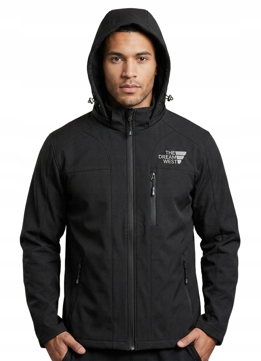 Delpino Černá Softshellová Bunda S Kapucí Pro Muže, Velikost XL