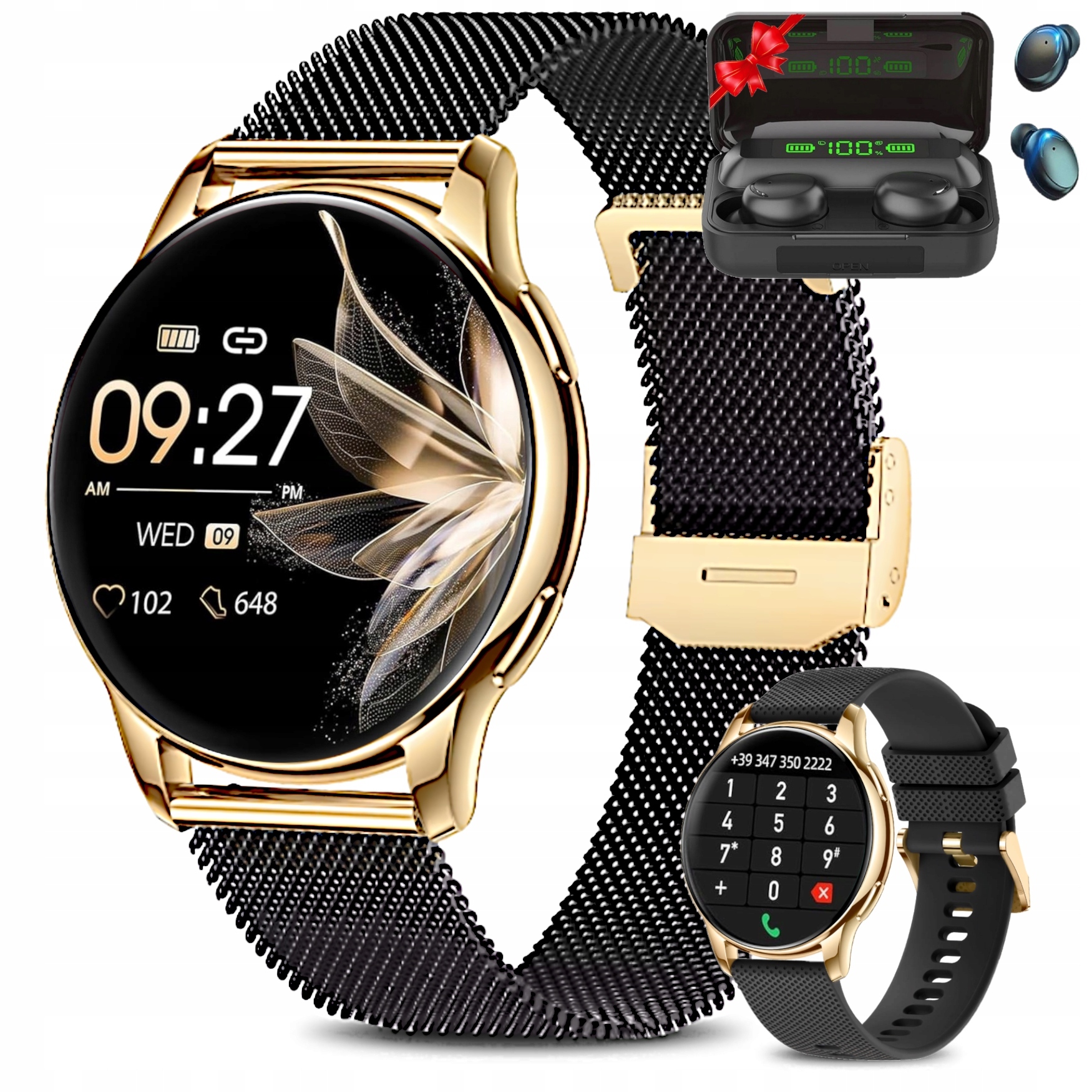 Dámské Hodinky Chytré Hodinky Amoled Menu Pl Hovory 2 Řemínky Sluchátka Bonus