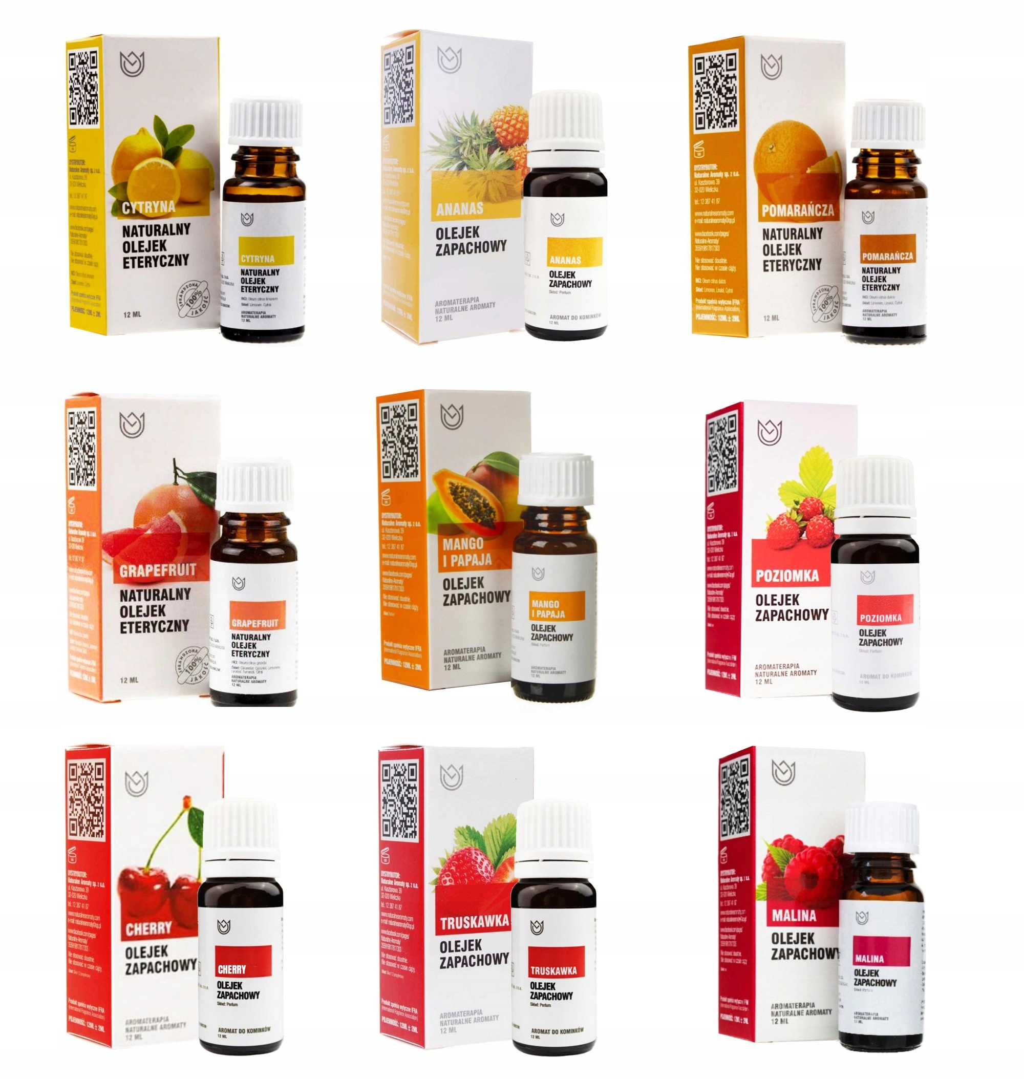 

Naturalne Olejki Eteryczne I Zapachowe zestaw 9szt