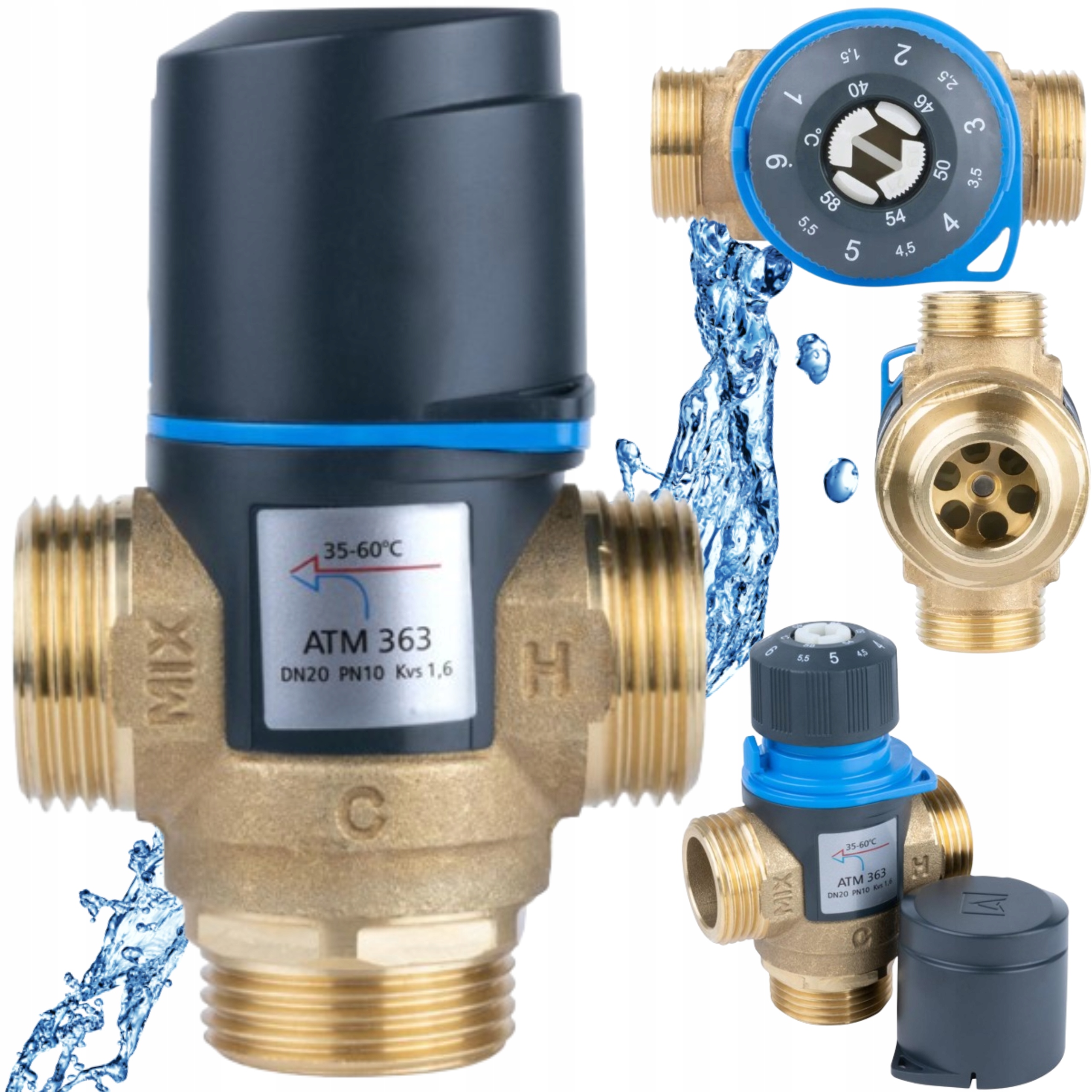 Mosadzný Termostatický Ventil Atm 363 1" 35-60°C Afriso