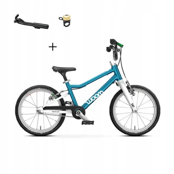 Rower Woom 3 Go Automagic Metallic Blue 16" W728842 podpórka dzwonek