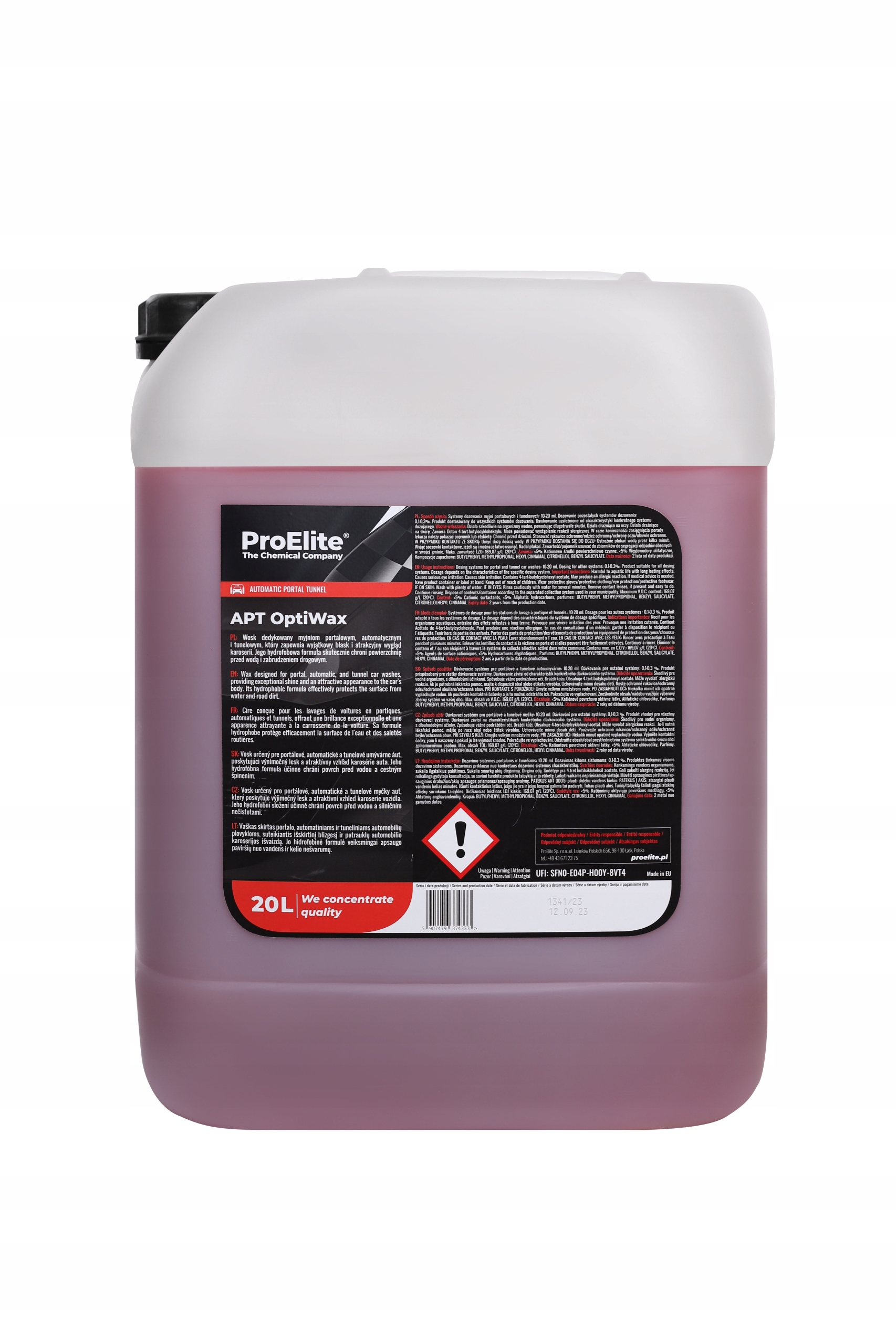 PROELITE _ APT OPTIWAX 20L _ WOSK SAMOCHODOWY _ PRE211