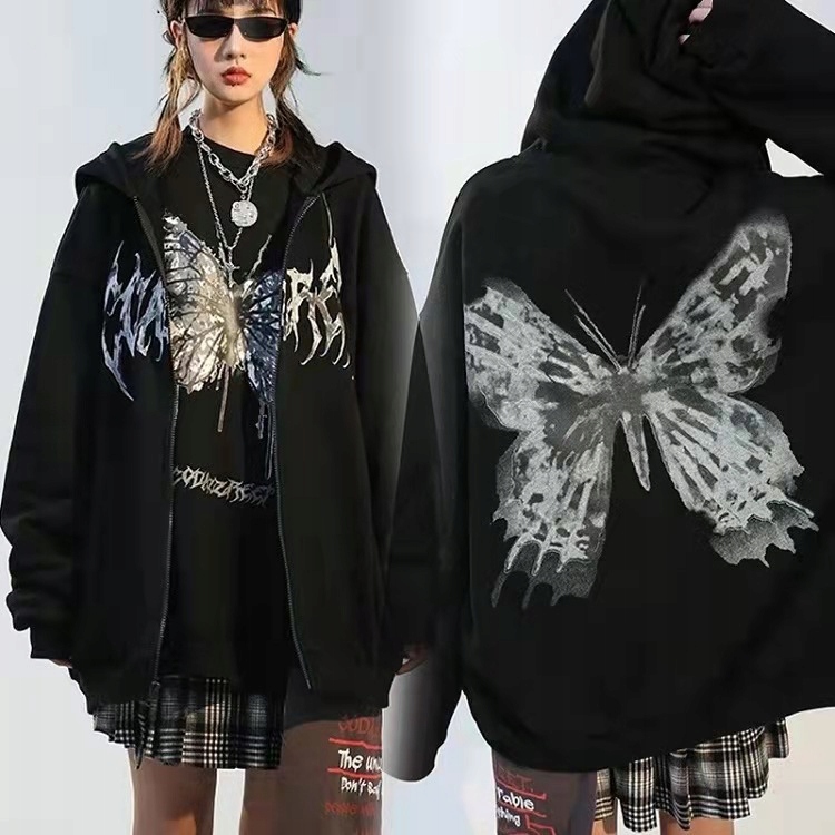 

Bluza Z Kapturem Harajuku Grunge Goth Motyl XXL