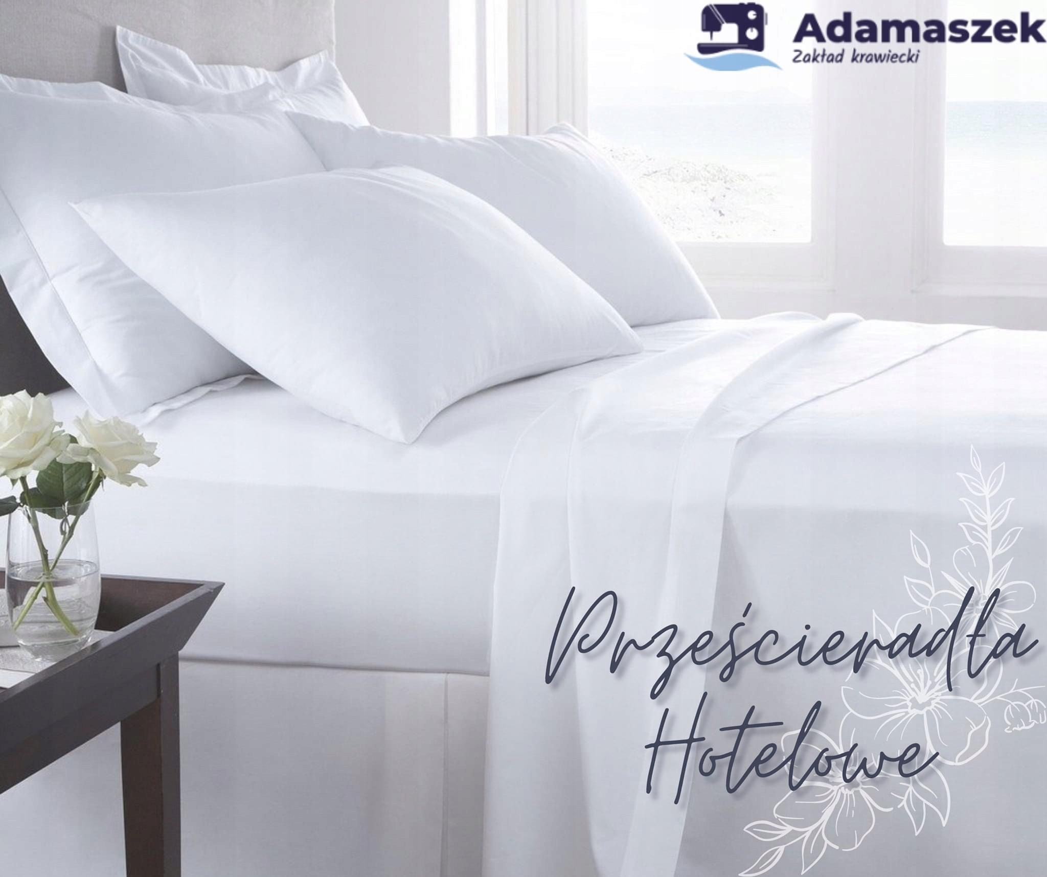 

prześcieradło hotelowe 220x240 białe 50% bawełna