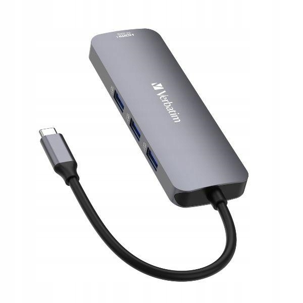 Hub Adapter Usb-c Verbatim 2XHDMI/ 3XUSB-A/SD/MICROSD/USB-C Aluminium