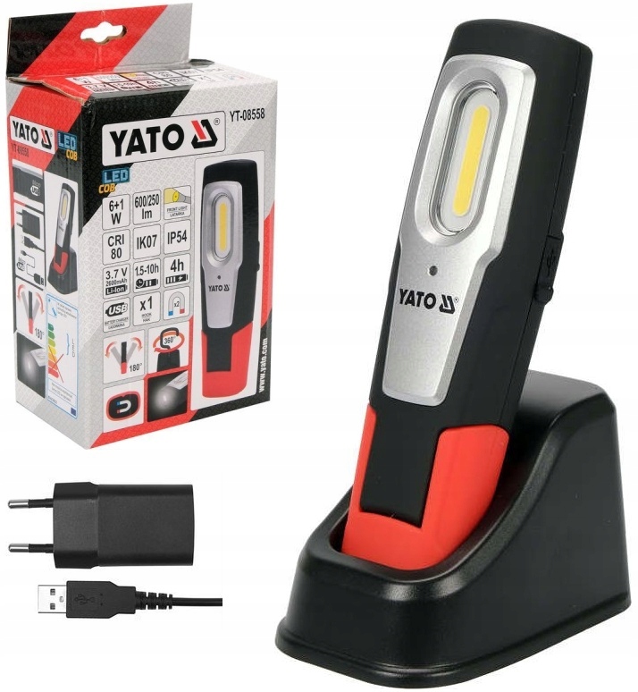 YATO МАЙСТЕРНЯ ЛАМПА 6W 600LM-250LM 3.7 V 2600MAH