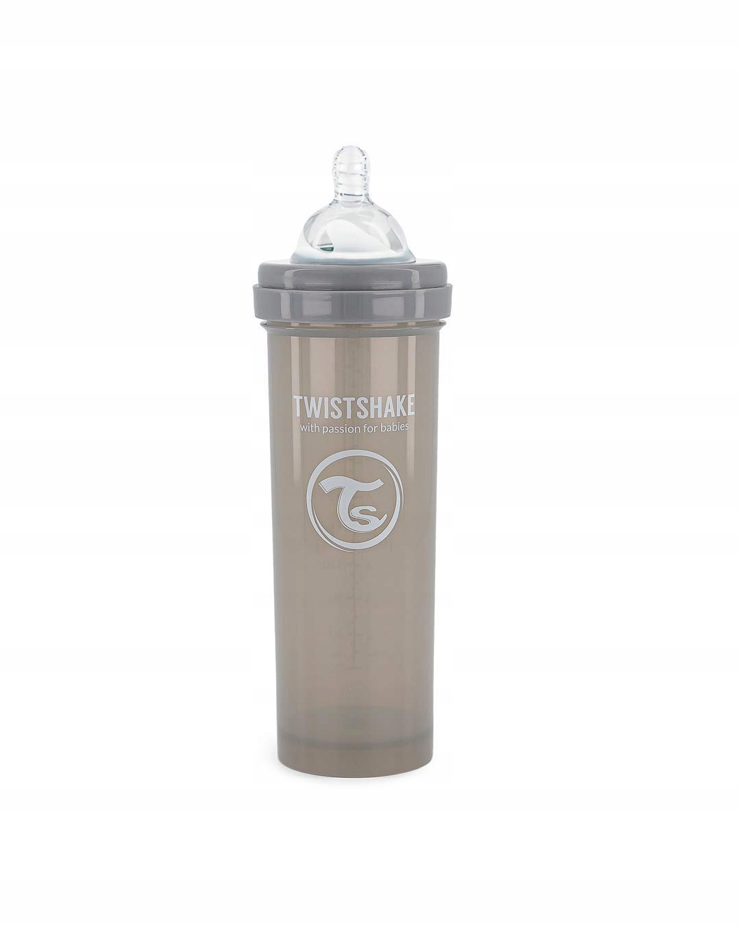 TWISTSHAKE Antykolkowa Butelka 330ml z Pojemnikiem i Mikserem Szary — miniatura 3