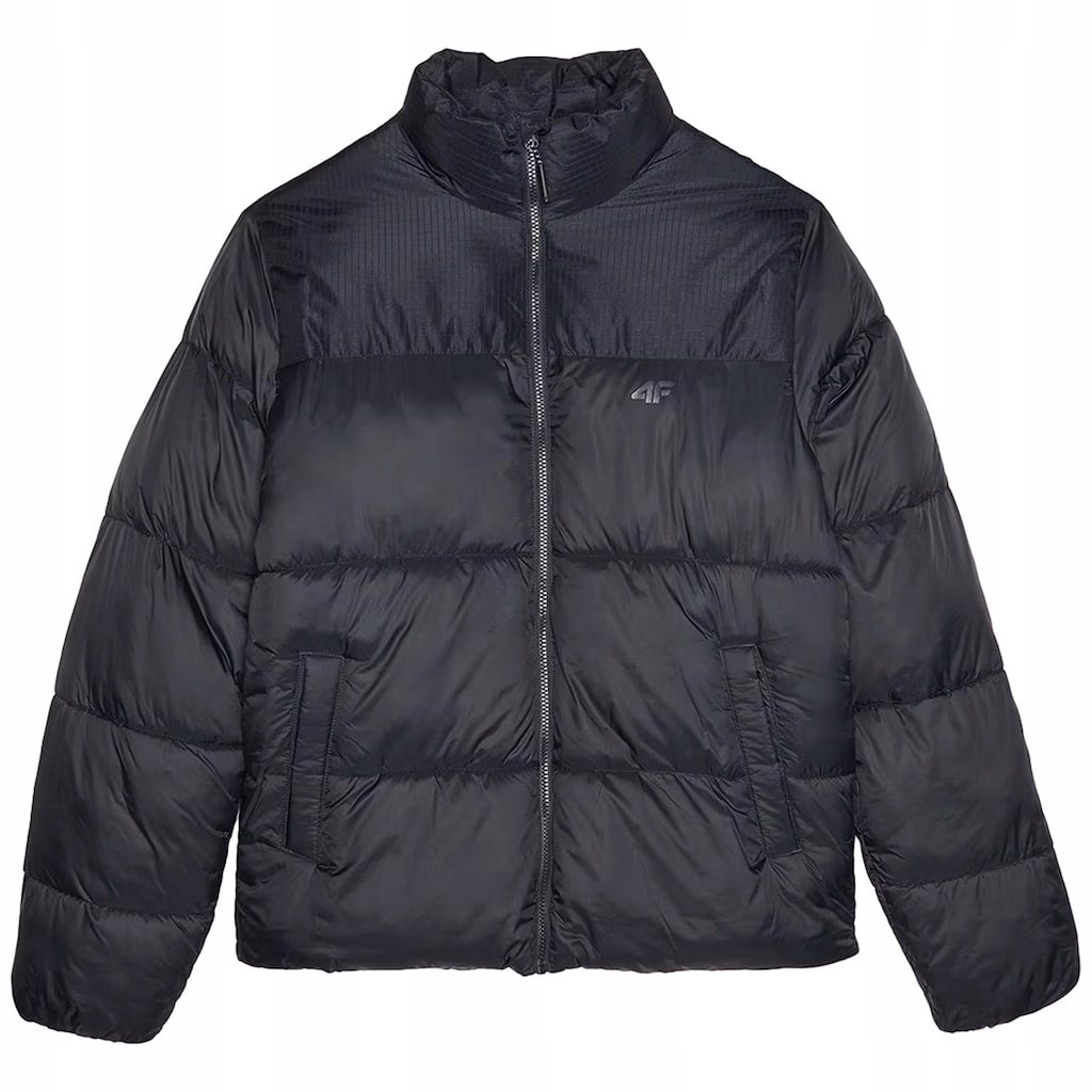 Zimní prošívaná péřová bunda bez kapuce 4F M485 černá XXL