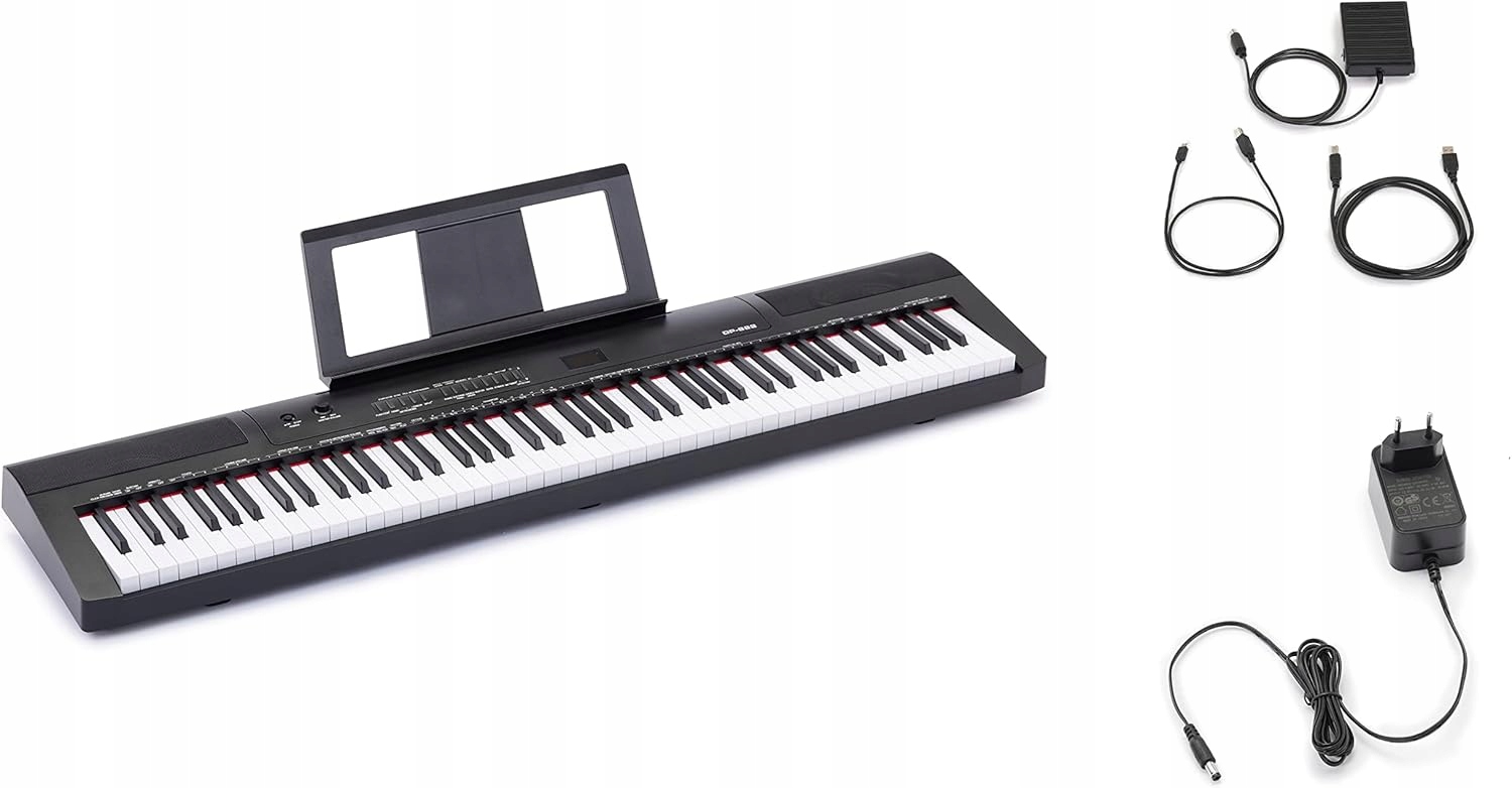Amazon Basics digitální piano 88 polovyvážených kláves 140 zvuků kláves