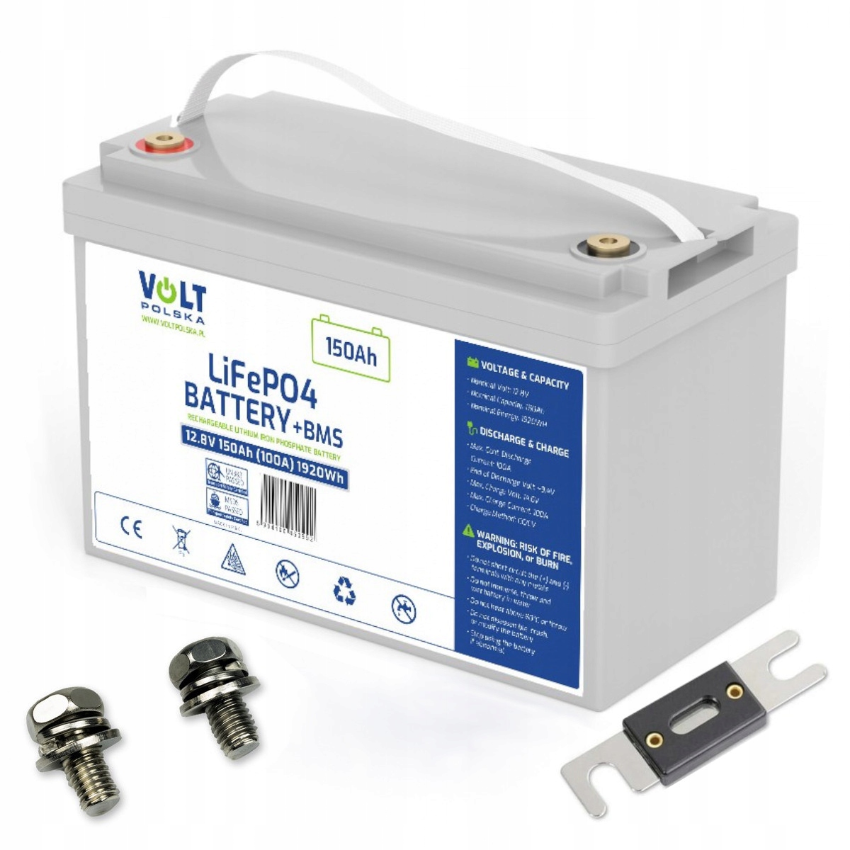 Akumulator Litowy Fosforanowy Fosforowy Żelazowy LiFePO4 12V 150Ah Bms 100A